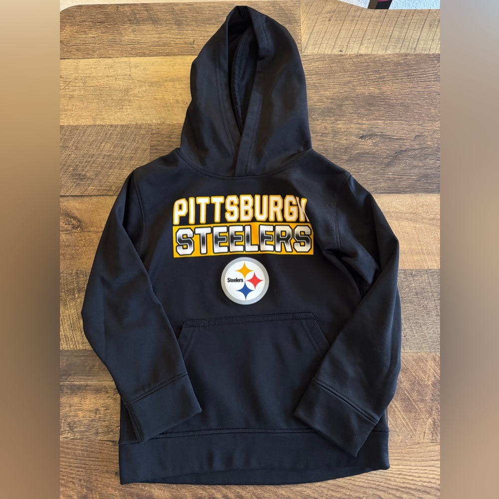 Steelers Football NFL Team Apparel Youth Black Hoodie